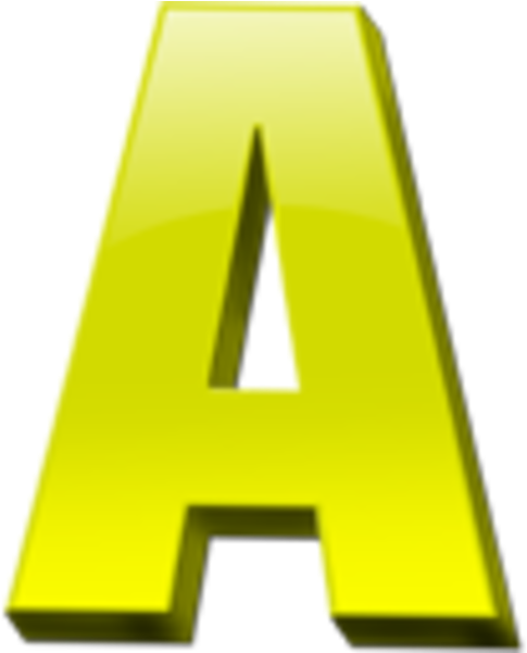 Vector Letter A Free Image - Letter A In Yellow (600x600)