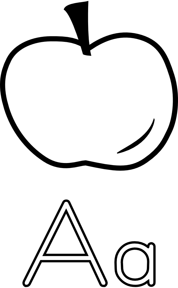 Apple Free Letter B Printable Coloring Pages For - Letter A With Apple (600x970)