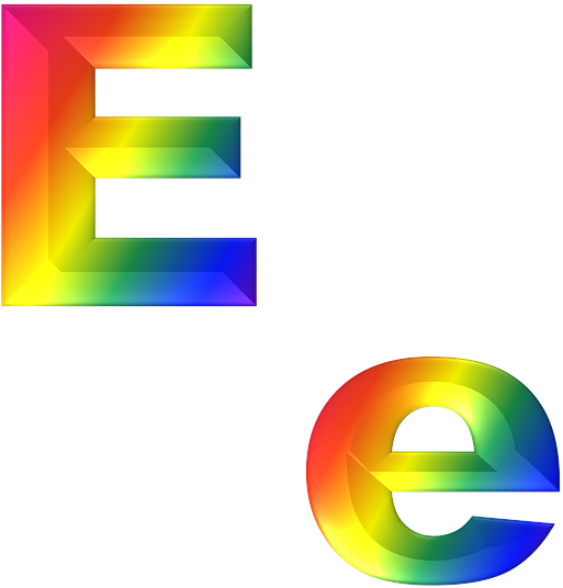 Letter, E, 3d, Abc, Alphabet, Rainbow, Gradient, Bright - Chữ E In Hoa (561x720)