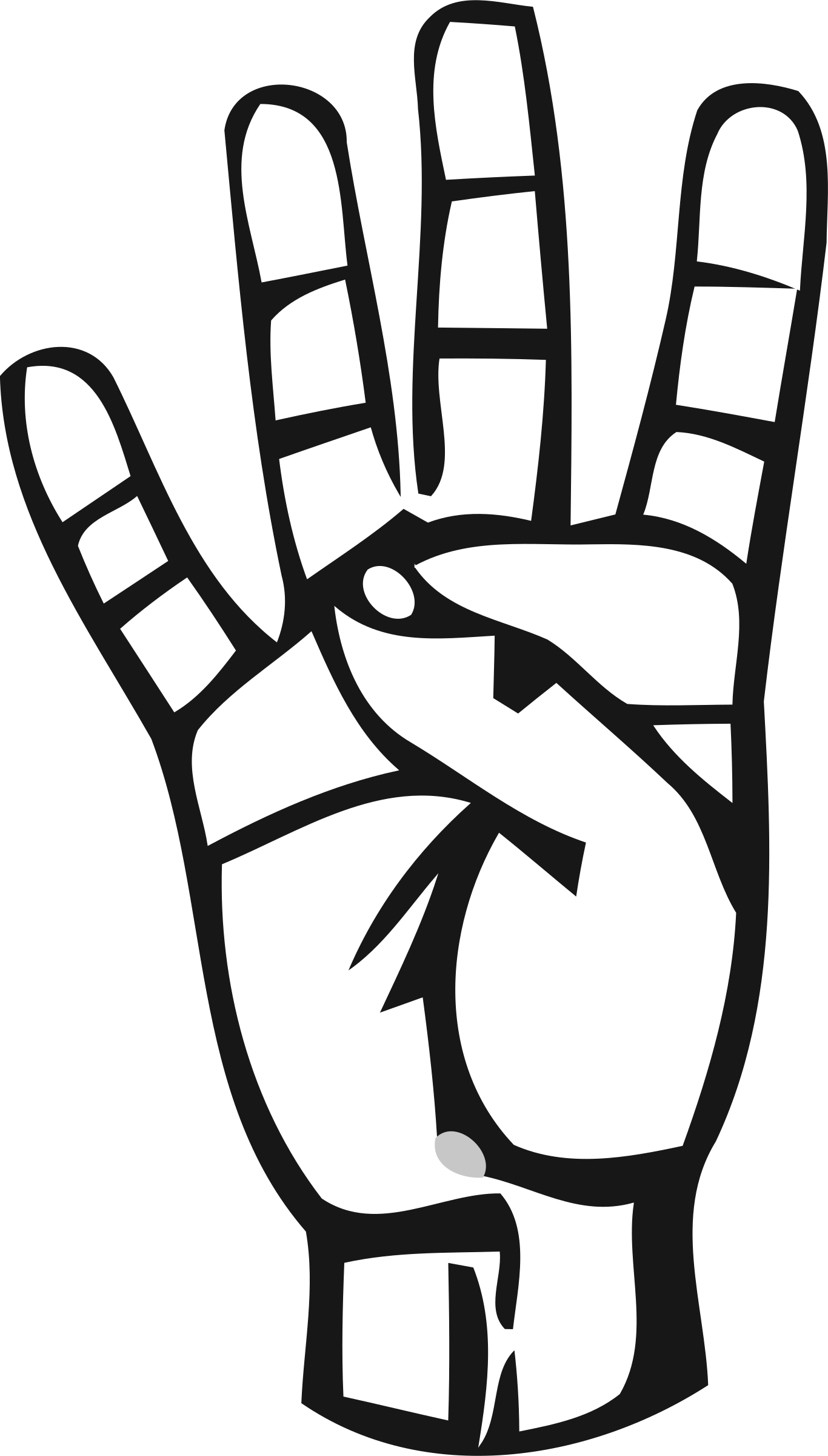 Alphabet 4 - Sign Language Number 4 (1366x2400)
