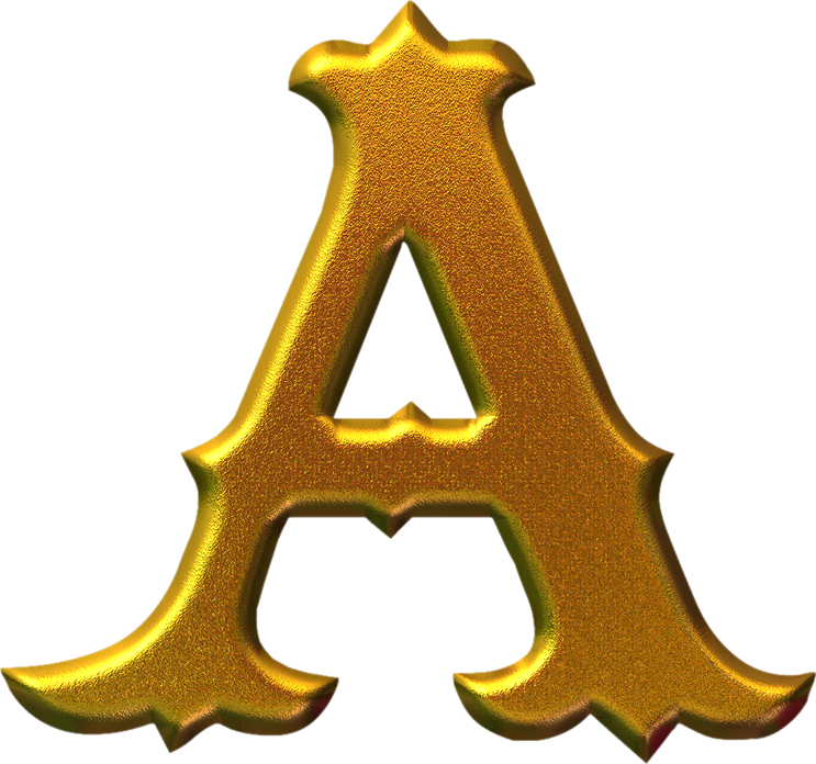 Letras Decorativas Romanas - Letras Douradas Para Imprimir (743x696)