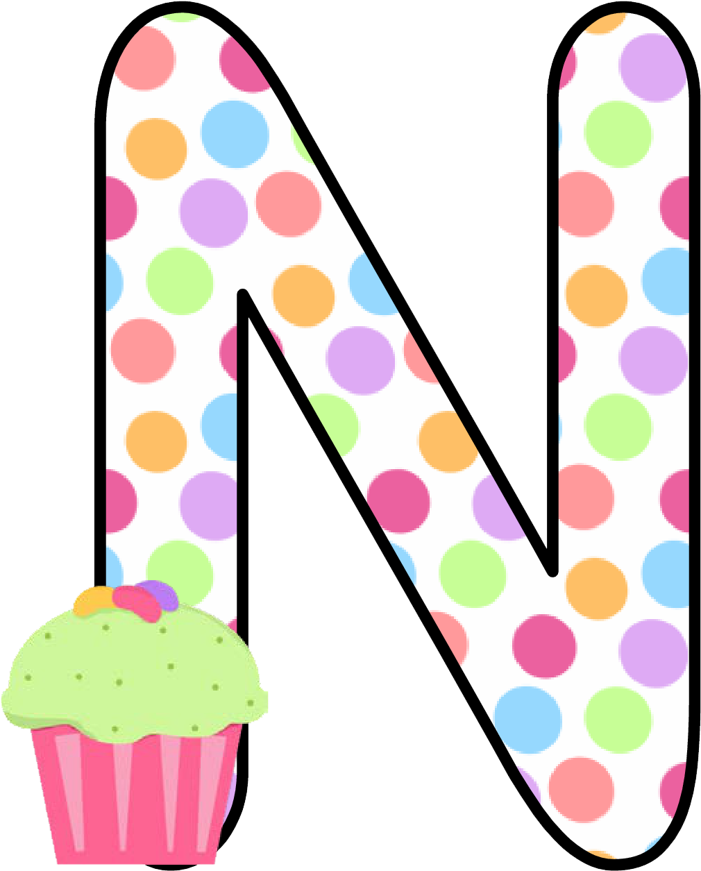 Ch B *✿* Alfabeto Cupcake De Kid Sparkz - Cupcakes Letters Clip Art (1065x1348)