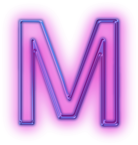 Clip Arts Related To - Glowing Letter M (512x512)