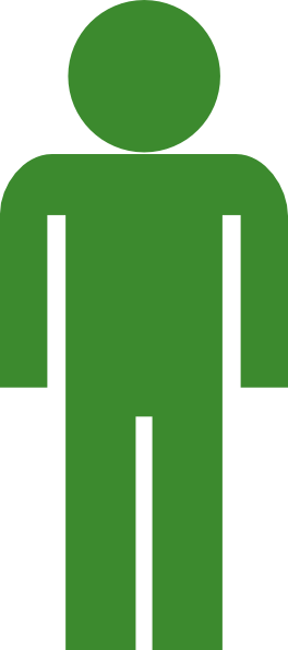 Single Clipart - Green Man Clip Art (264x595)
