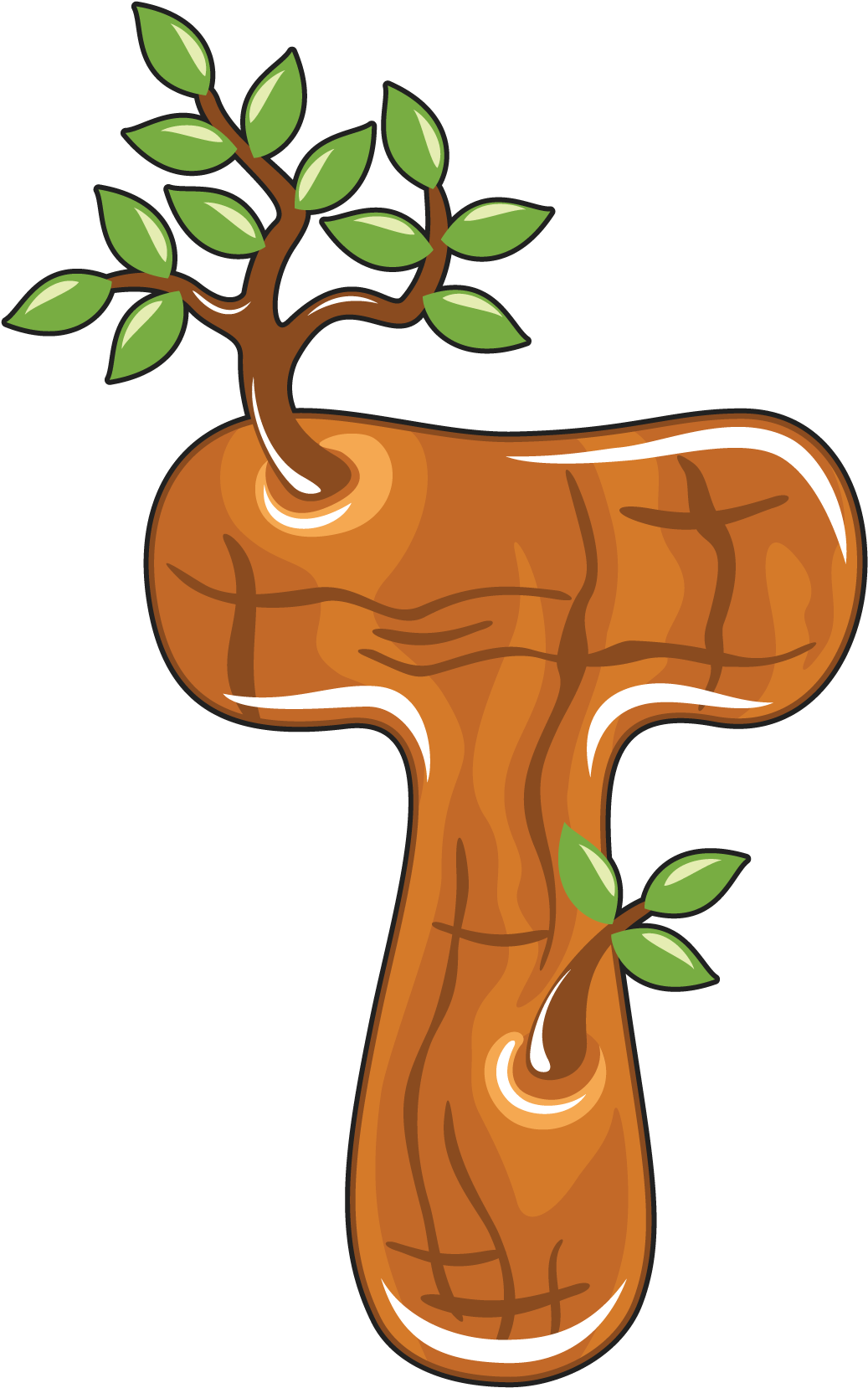 Lettering Clipart Letter T - Letter T In A Tree (1136x1761)