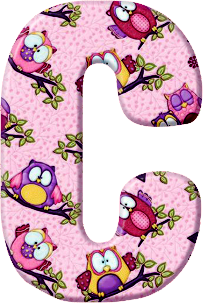 *✿**✿*c *✿**✿*de Alfabeto Decorativo - Alfabeto Decorativo Letras De Alfabeto De Coruja (694x1037)