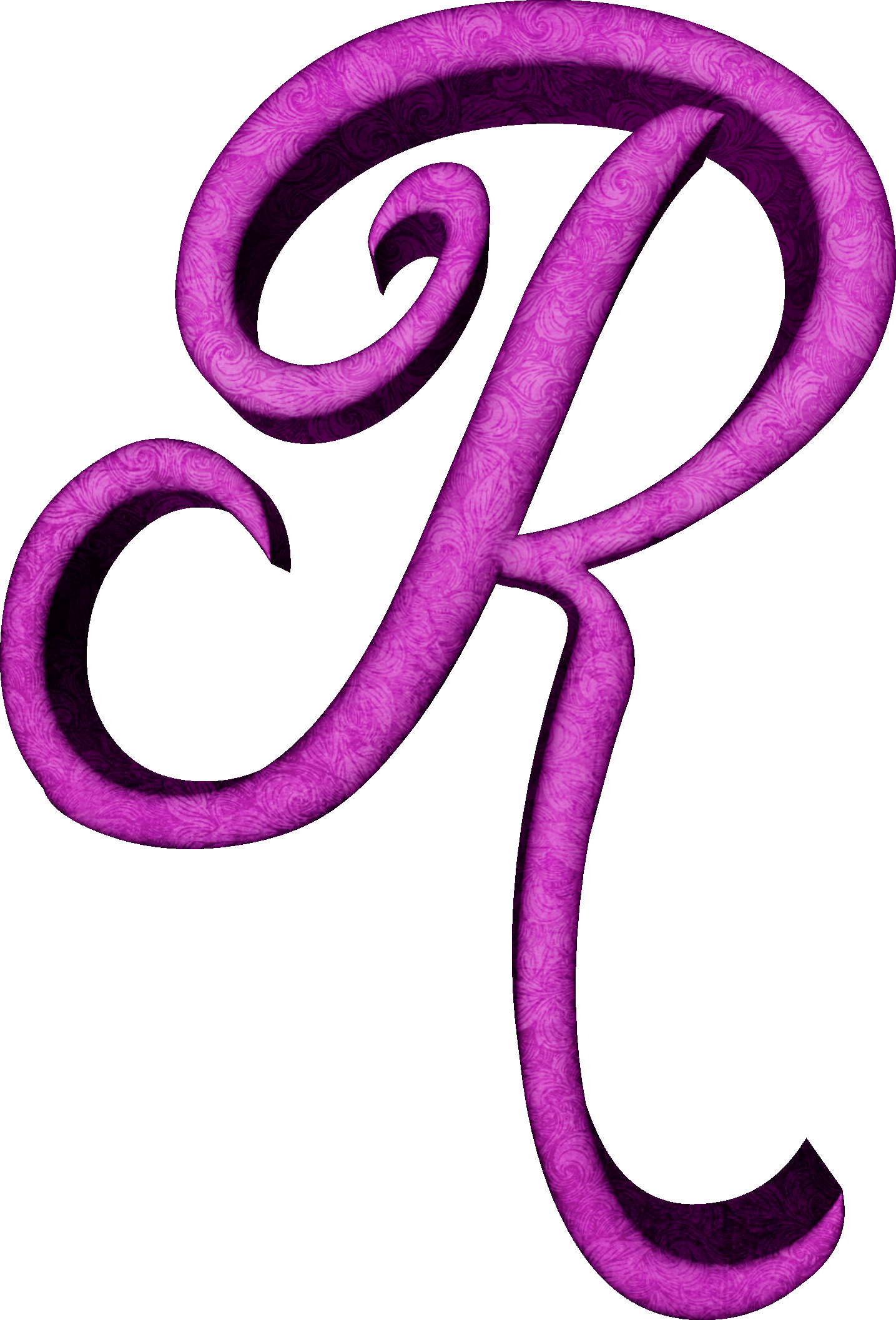 Alfabeto Estampado De Hojas En Fucsiar - R Alfabet (1435x2114)