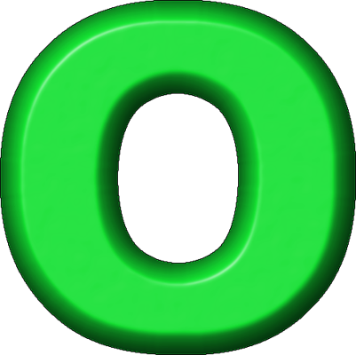 Alphabet Letters Clip Art Printable For Kids - Letter O In Green (401x400)