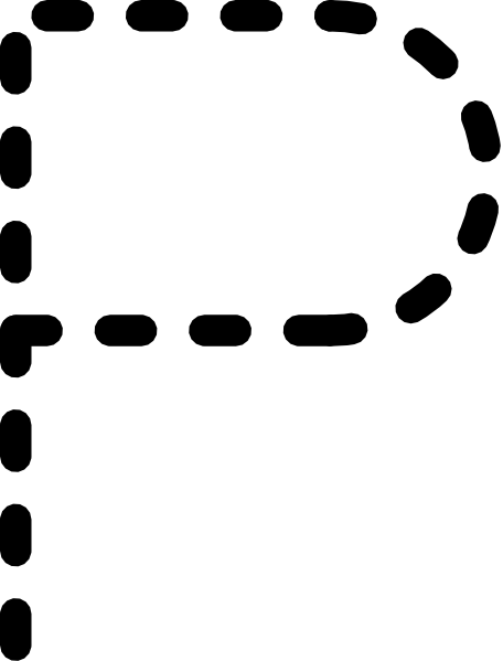 Free Vector Alphabet Tracing Letter P Clip Art - Trace The Letter P (456x599)