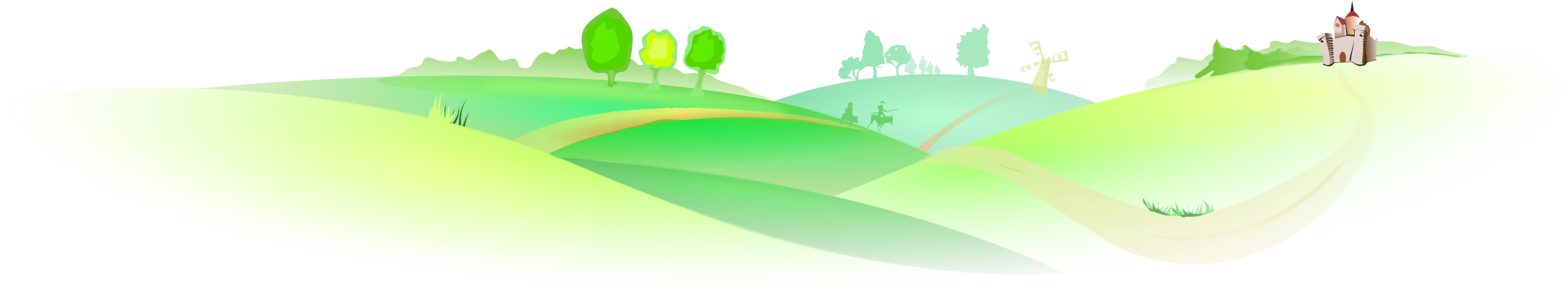 Landscape Transparent Background - Landscape Illustration Png (2400x544)