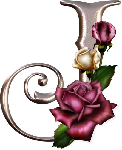 Alfabeto Rosa Con Rosas - Stylish Images Of Letter J (409x500)