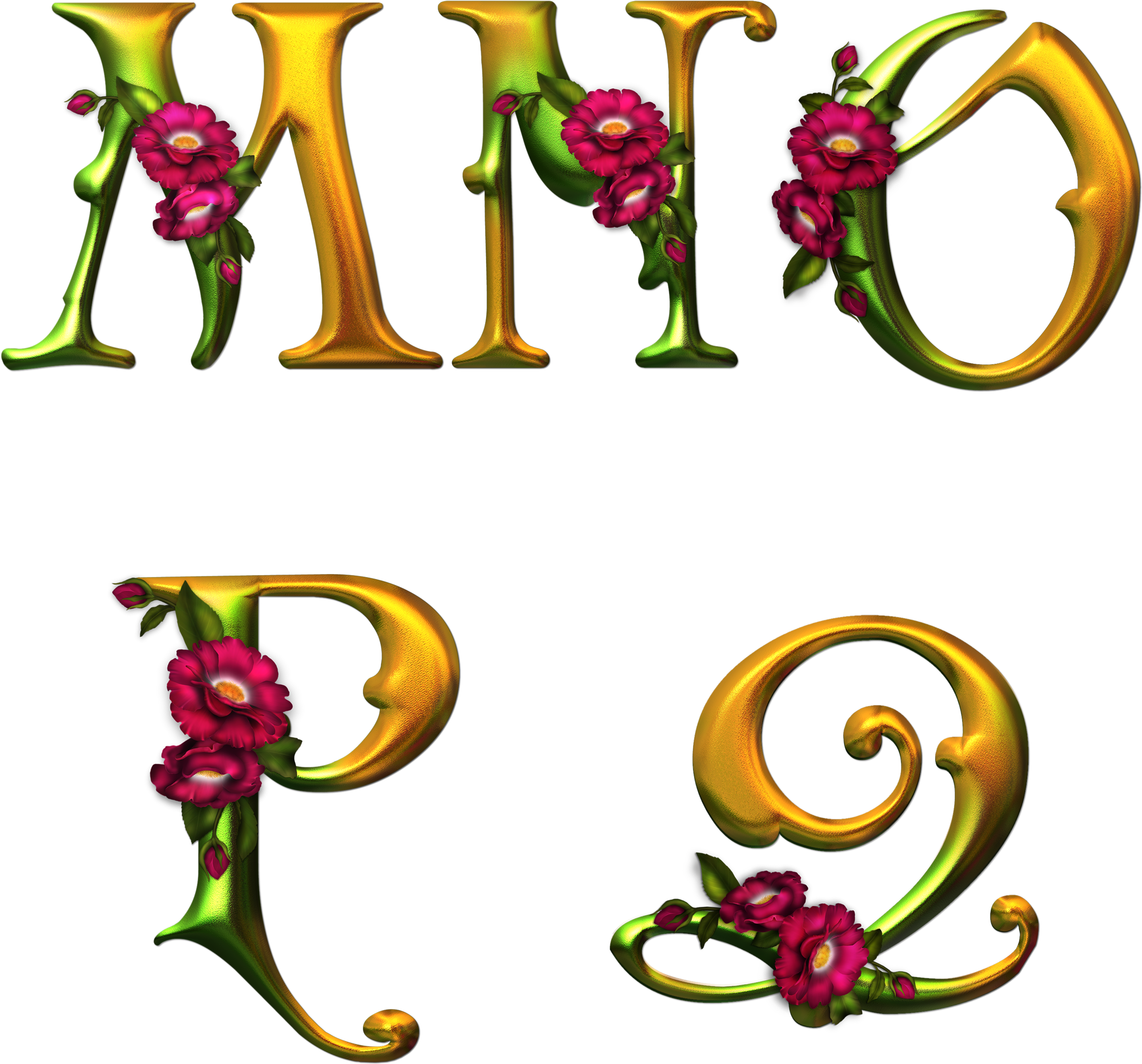 Renders Alphabet Lettres Fleurs - Alphabet Centerblog Png (2500x2500)