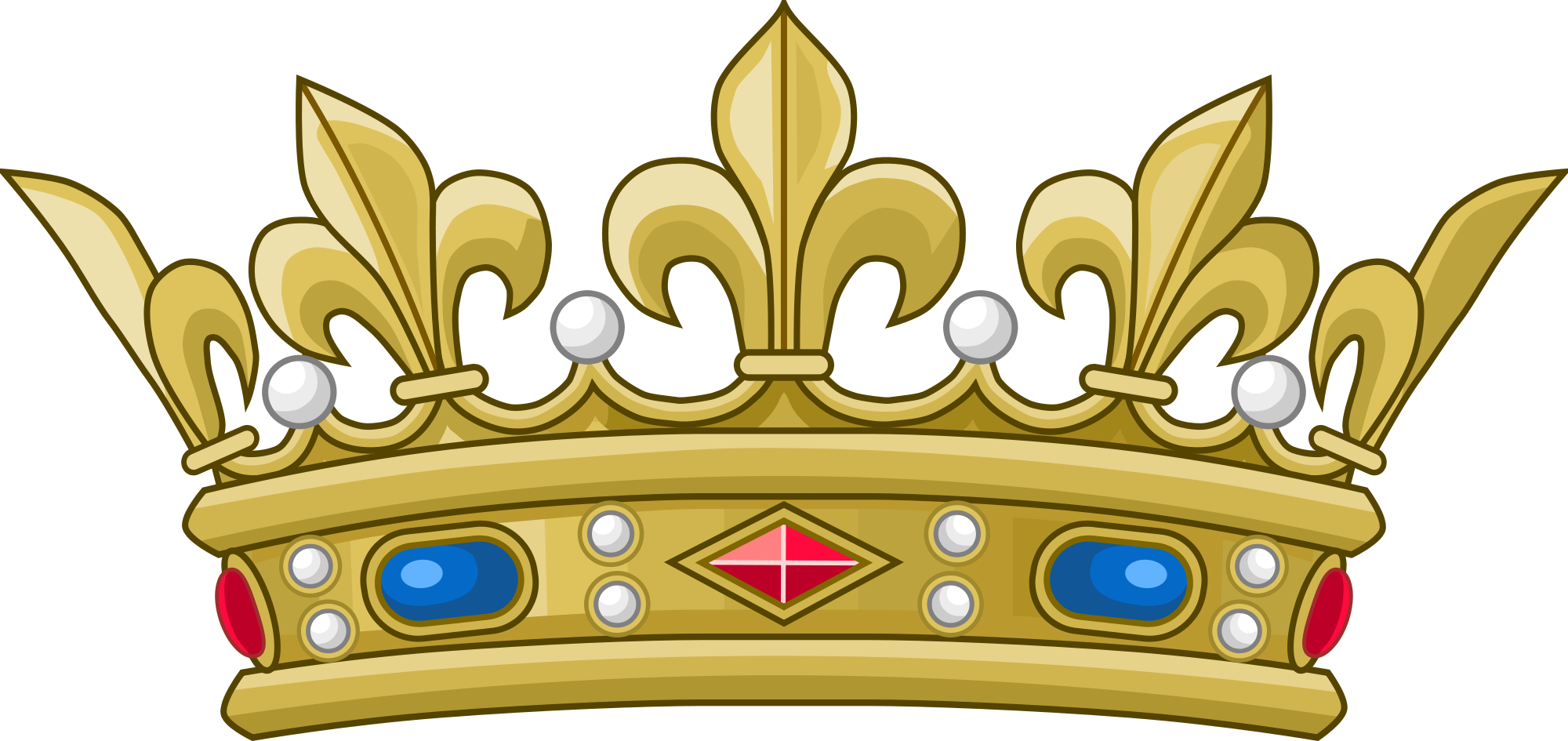 Open - French Crown Clip Art (2000x945)