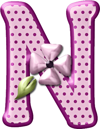 Alfabeto Floral Rosasn - Polka Dot (430x549)