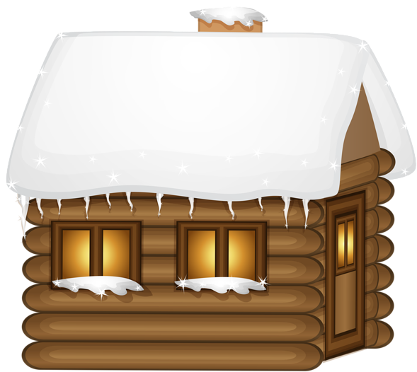 Winter Wooden House Png Clip - Clip Art (600x535)