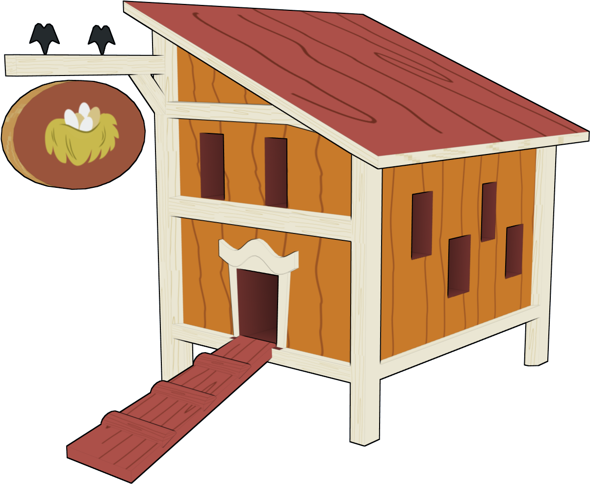 Chicken Clipart Chicken House - Clip Art Chicken Coop (1297x1026)