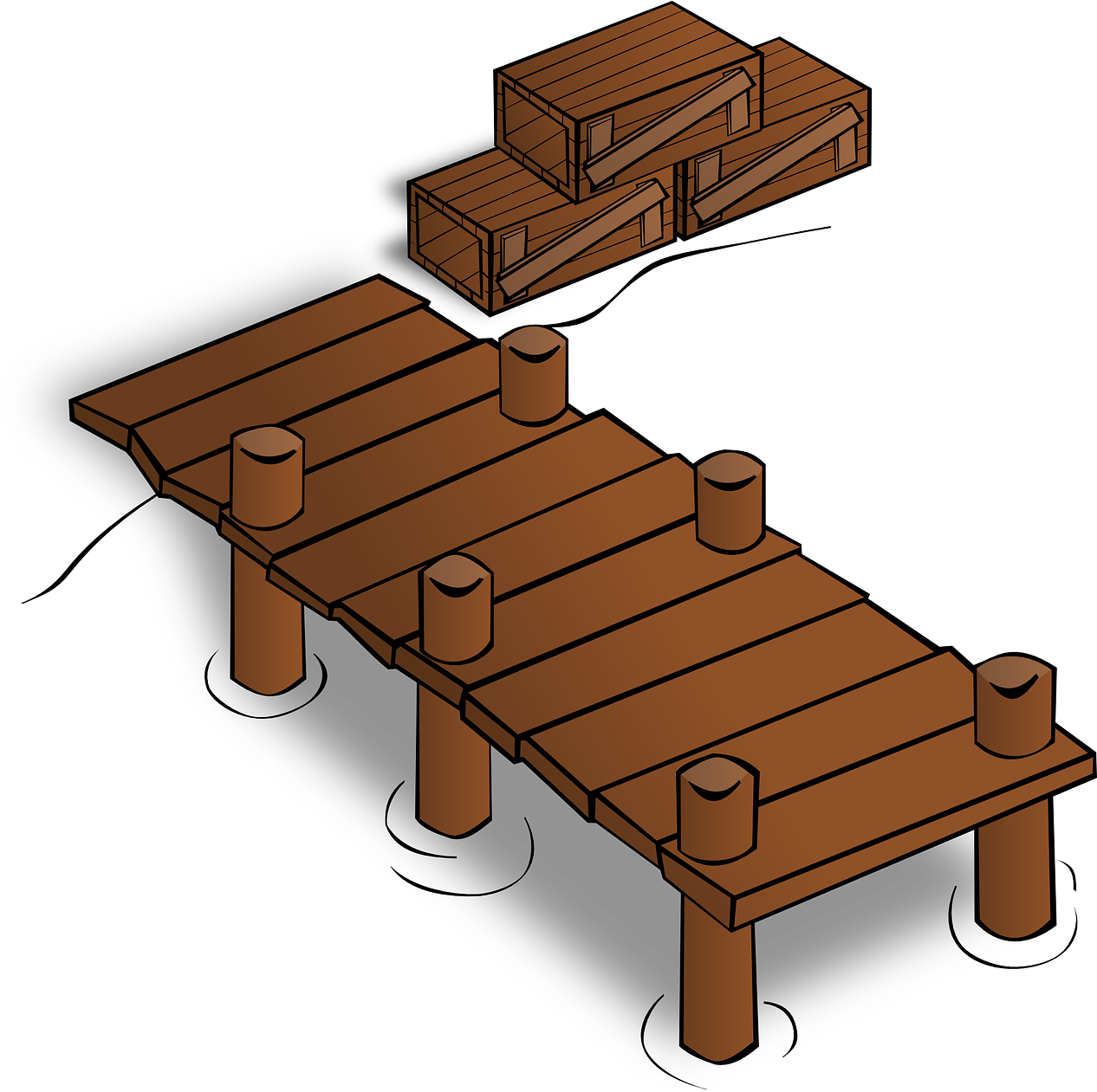 Bridge Clipart Wooden Bridge - Dock Clipart (1280x1263)