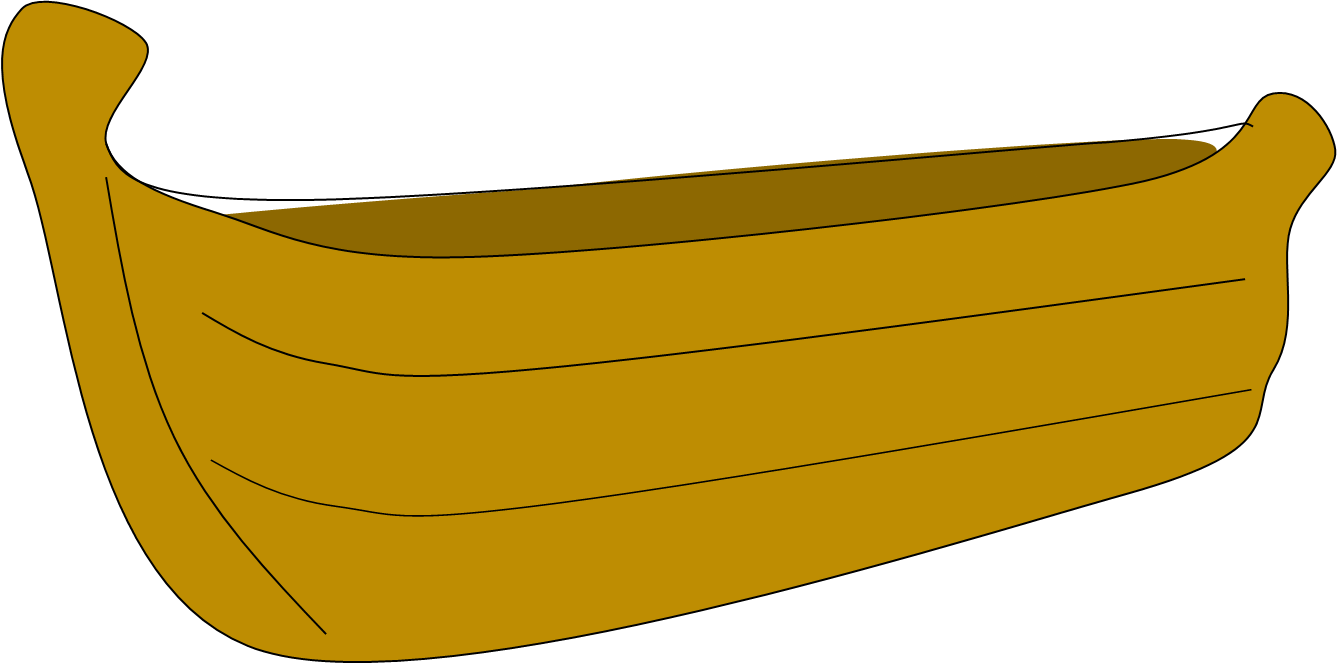 Man In Sinking Boat Clipart - Cartoon Canoe Png (1337x664)