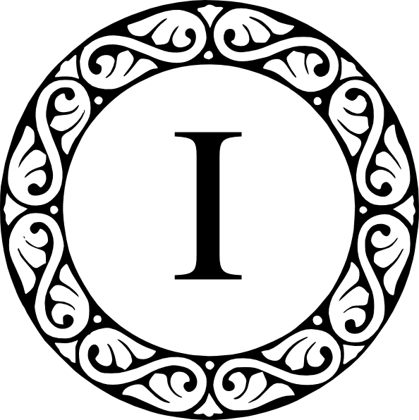 Letter I Monogram Clip Art - Letter I Monogram Clipart (594x596)