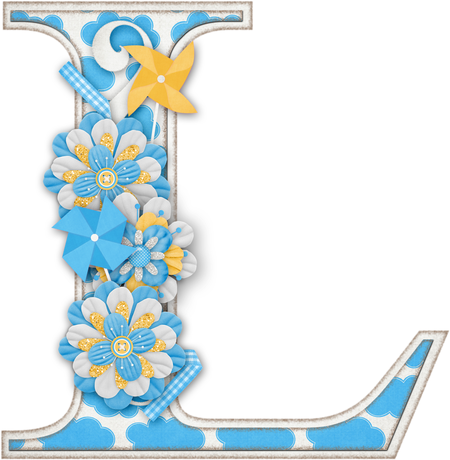 Alfabeto Colores Y Flores - Letra L Com Flores (1635x1665)