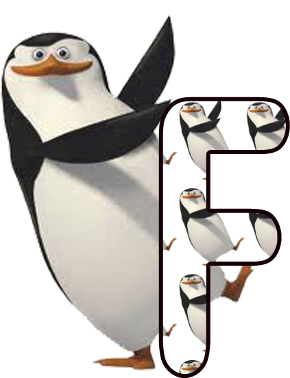Alphabet Letters, Penguin, Penguins Of Madagascar, - Penguins Of Madagascar Clipart (423x552)