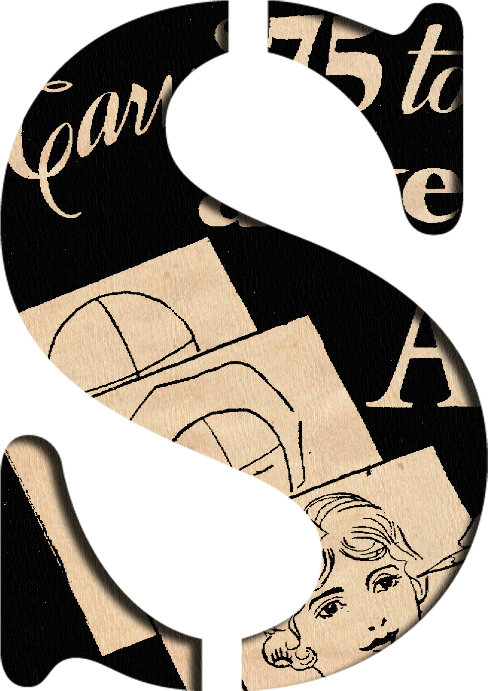 Vintage 's' - Illustration (1008x1417)