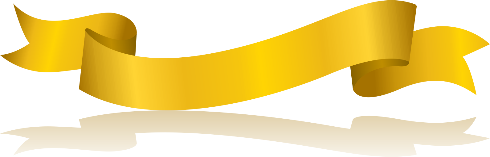 Gold Euclidean Vector - Gold Ribbon Ribbon Png (1590x512)
