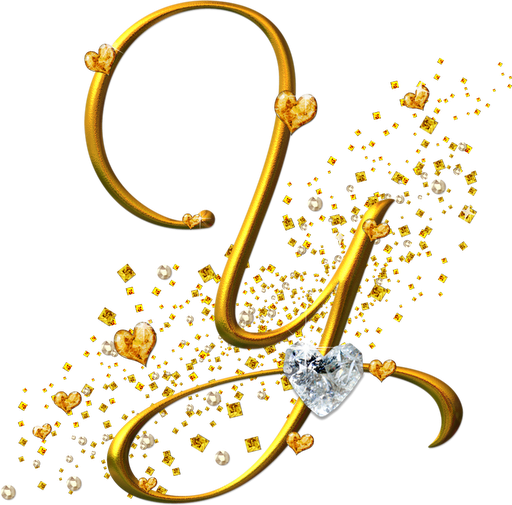Letras Decorativas Dourada - Letra Y Con Corazones (512x505)