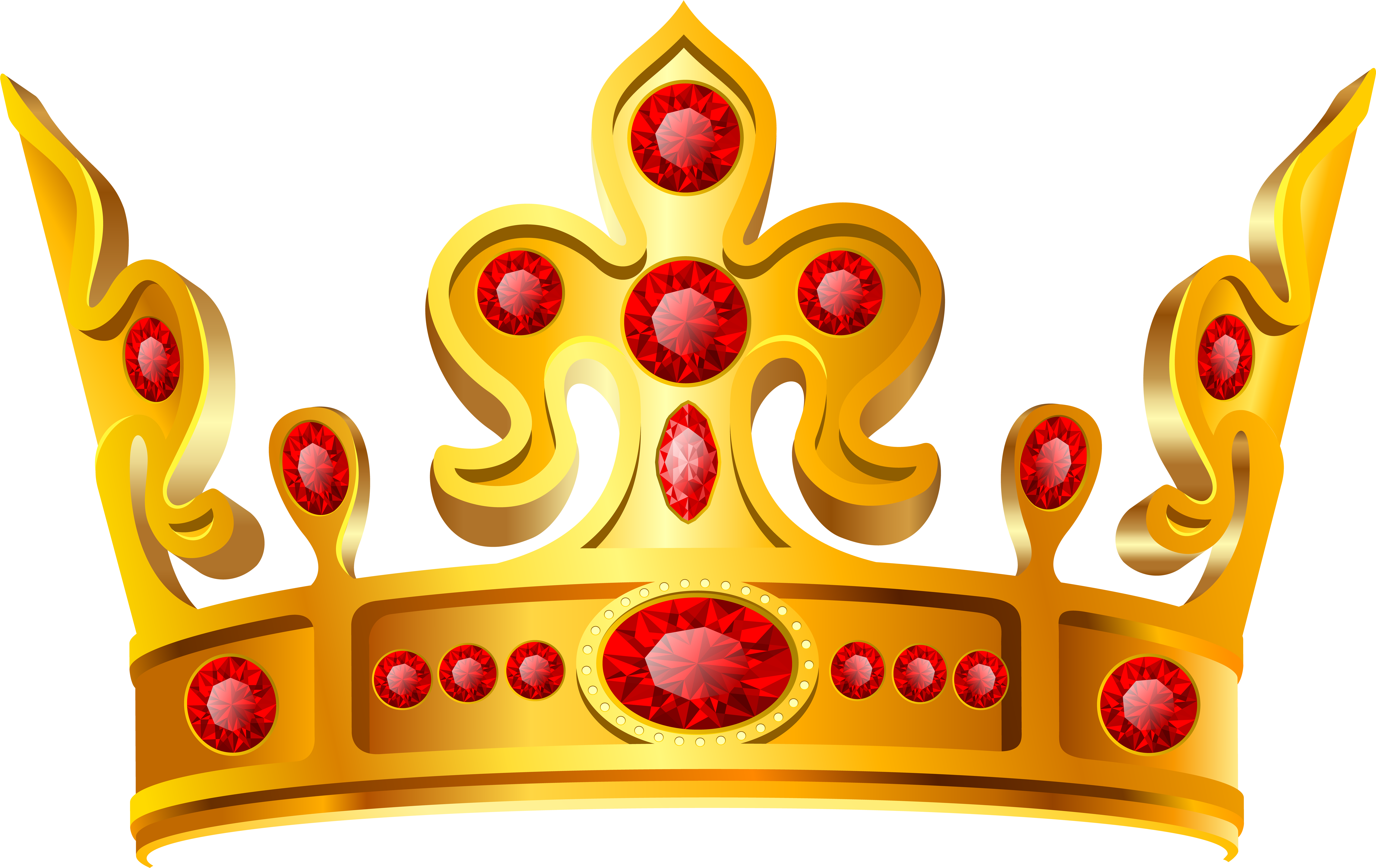 Gold Red Crown Transparent Png Clip Art Image - Red And Gold Tiara Clipart (8000x5046)