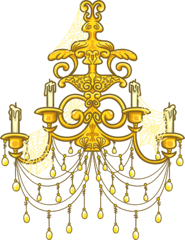 Gold Chandelier Sprite 003 - Chandelier Png (371x479)