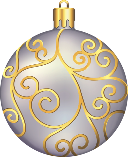Gold Christmas Signs - Silver And Gold Christmas Balls (409x500)