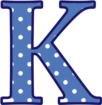 Letter K /signs Symbol/alphabets Numbers/polka Dot/upper - Letter K Clipart (354x362)