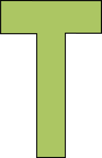 Green Letter T Clip Art Image Large Green Capital Letter - T Clipart (356x550)