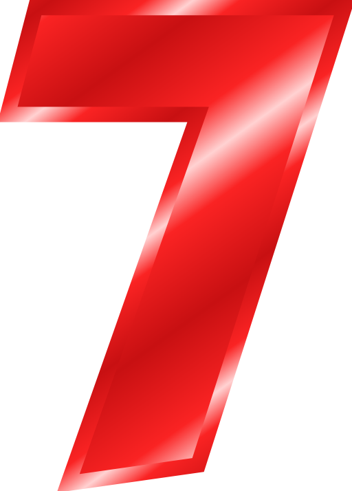 Effect Letters Alphabet Red Clipart - Number 7 Transparent Background (512x714)