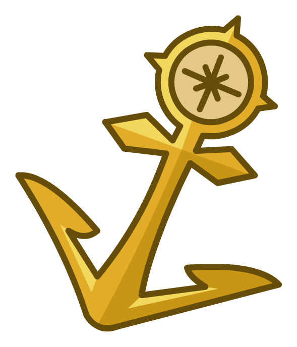Gold Anchor Pin - Ancla Dorada Png (589x688)