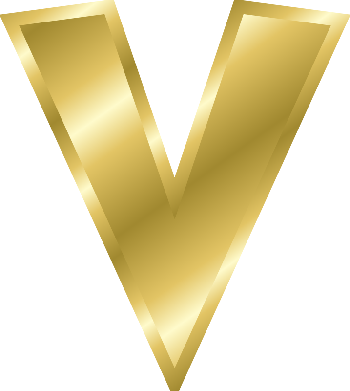 Free Effect Letters Alphabet Gold - Gold Letter V Png (717x800)