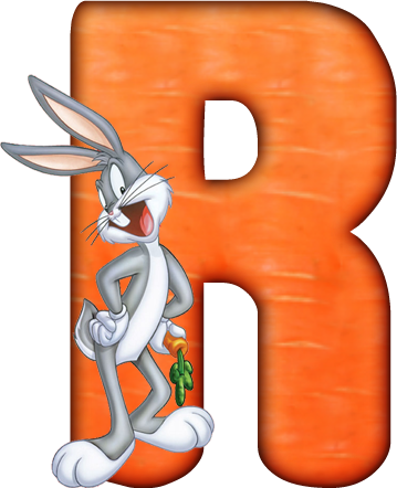 Clip Art - Bugs Bunny Alphabet (359x442)