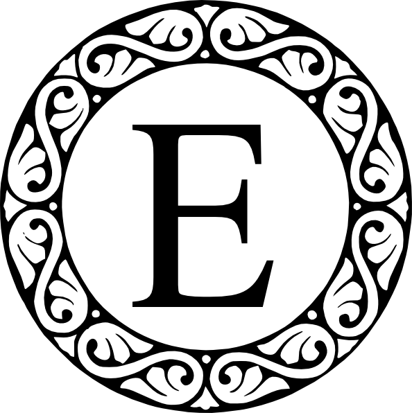 Letter E Monogram Clip Art - Letter E In A Circle (594x596)
