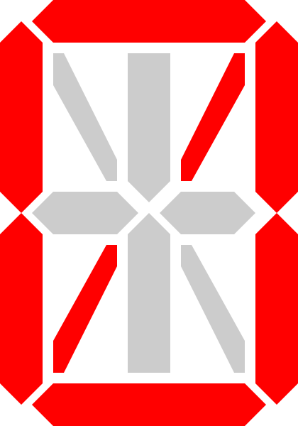 Free Vector 7-segment Display 0 Clip Art - 14 Segment Display (420x600)