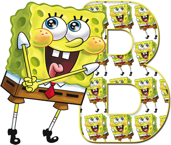 Alphabet Letters - Sponge Bob Square Pants (545x464)