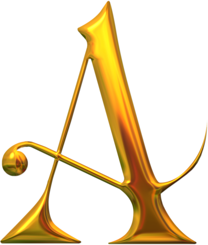 A - Flower Illuminated Letters (426x500)