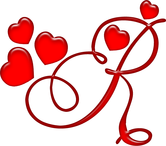 Alfabeto Rojo Con Corazones - Letra R Com Coração (570x501)
