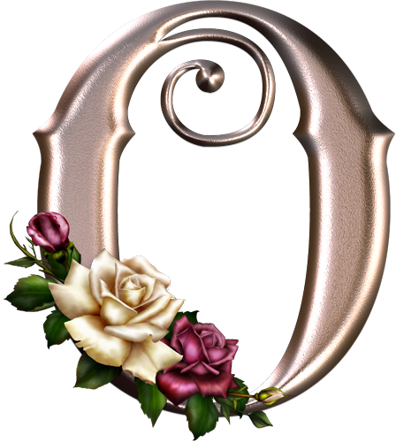 Alfabeto Rosa Con Rosas - Valentine's Day Card With Heart And Roses - My Sweet (448x500)