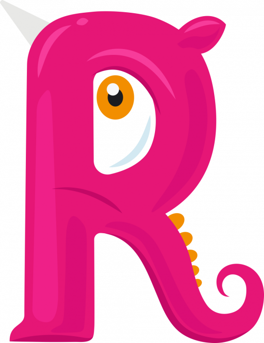 Autocollant Alphabet Monstre Enfant Lettre R - Alphabet (540x700)