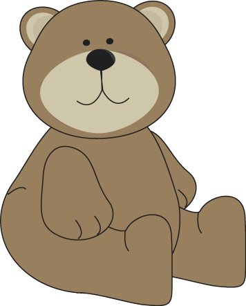 Brown Bear Sitting Down - Clip Art Bear (356x442)