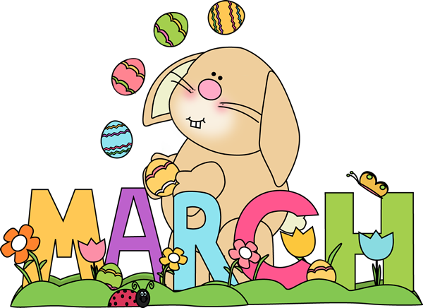 March Clip Art For Teachers - Months Of The Year March (600x436)