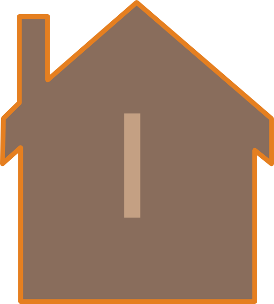 Brown - House Silhouette Clip Art (540x599)