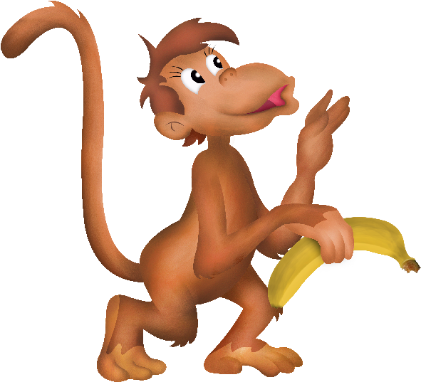 Fun Clipart Baby Monkey - Funny Baby Monkey Cartoon (600x600)
