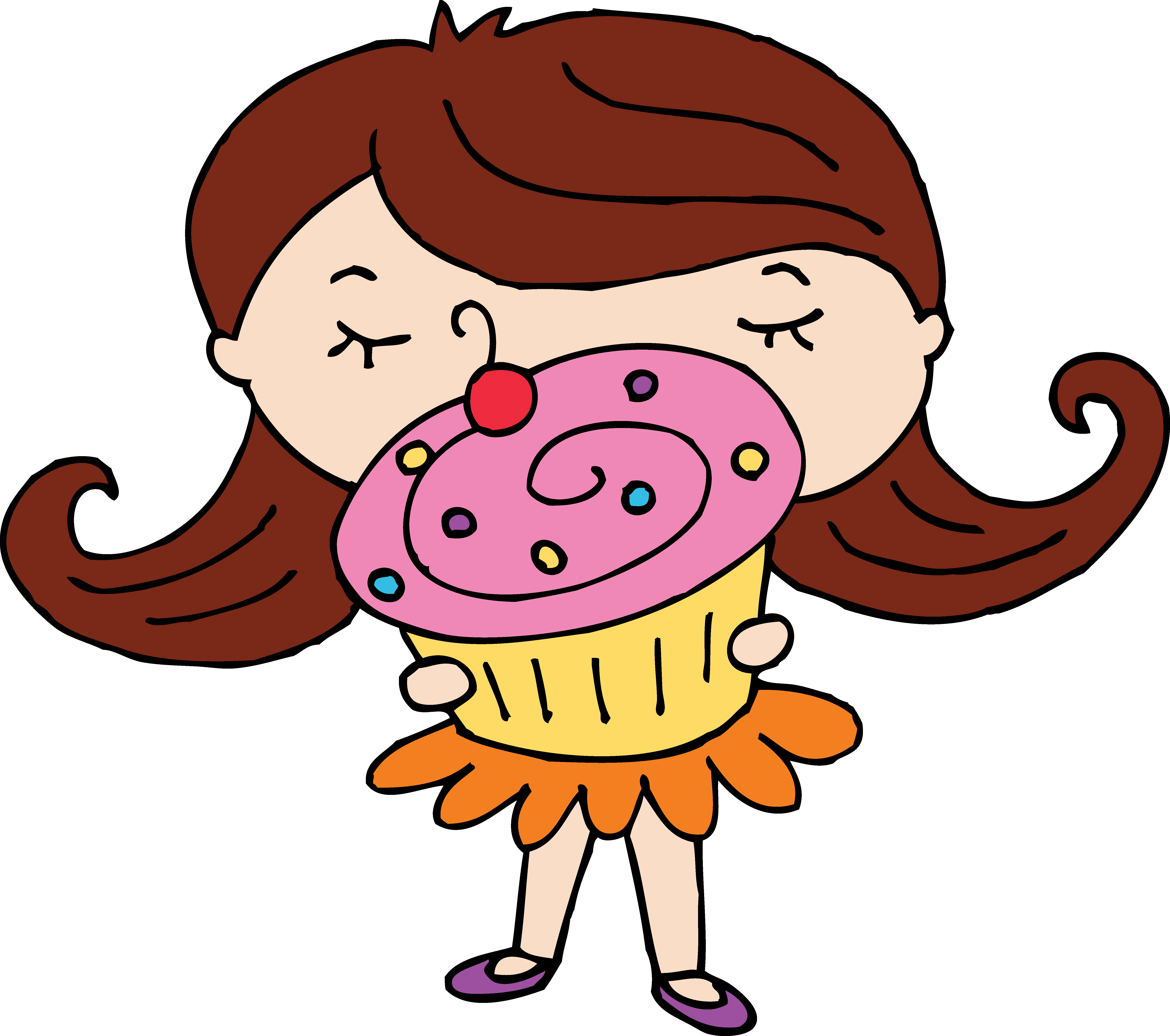 Best Of Cute Girl Clip Art Medium Size - Baking Cupcakes Clip Art (6329x5603)