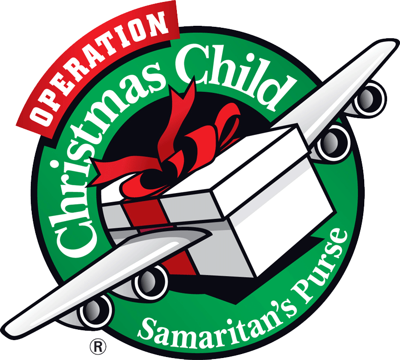Calvary Christian School Students And Faculty Gathered - Operation Christmas Child Logo Png (1102x992)